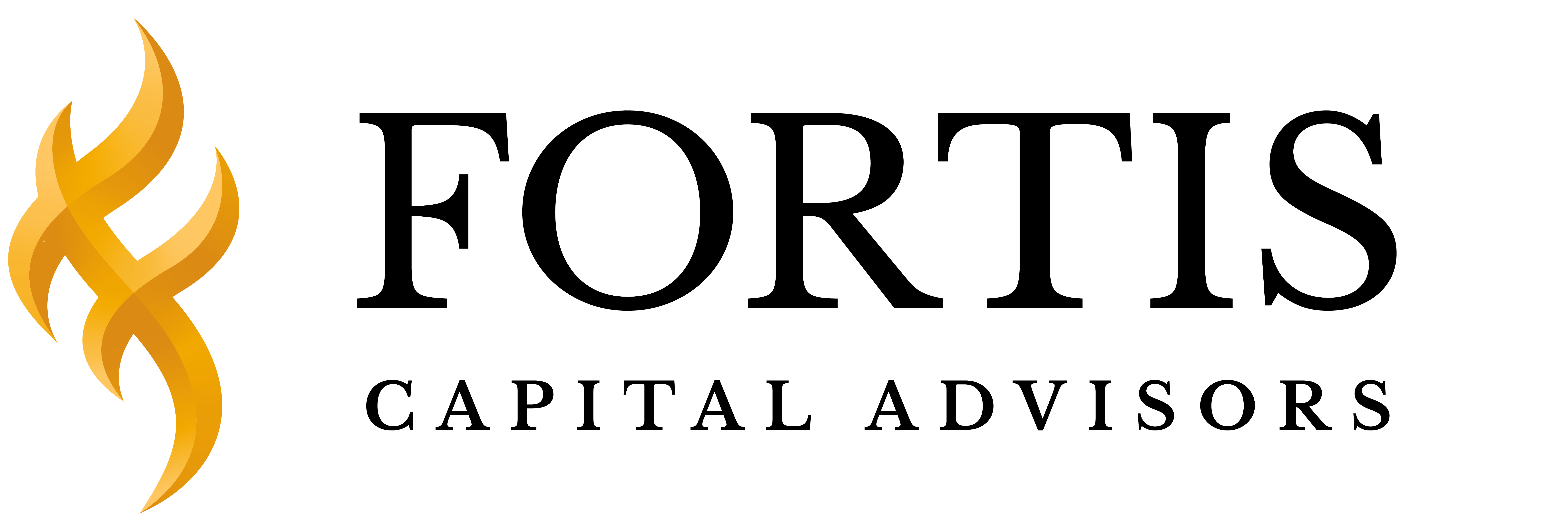 Fortis Capital Advisors logo — a stylized gold flame/F symbol beside the wordmark 'FORTIS CAPITAL ADVISORS' in black.